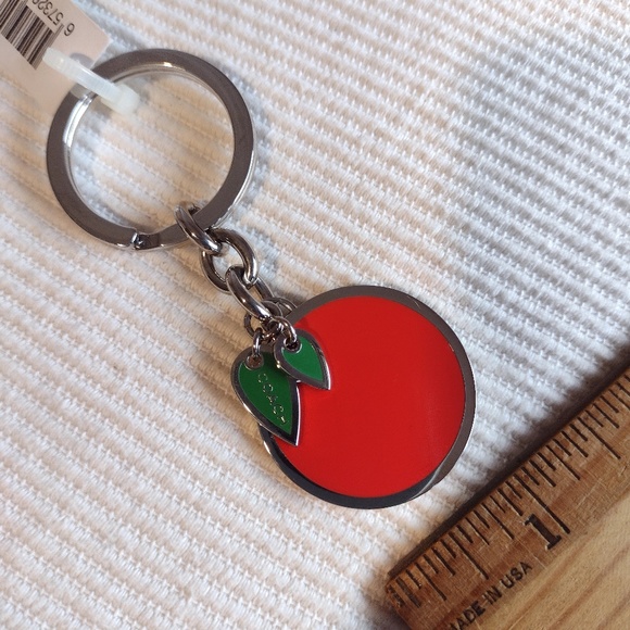 NWT Vintage Coach Enamel Orange Key Chain - Picture 8 of 11